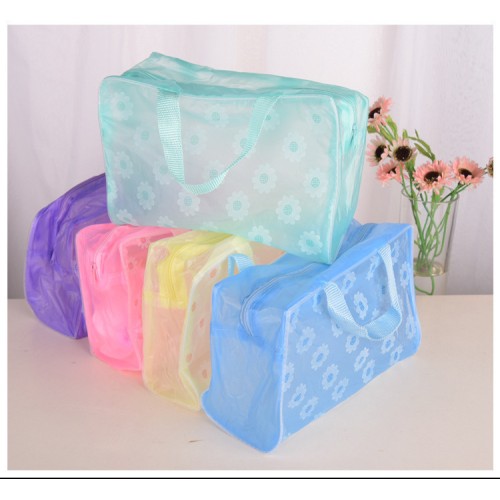 Handheld waterproof plastic makeup bag, women's bath bag, shower storage, bath bag, beach wash bag, travel wash bag