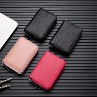 PU leather men's card bag women's portable ultra-thin anti magnetic bank card bag coin purse