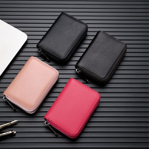 PU leather men's card bag women's portable ultra-thin anti magnetic bank card bag coin purse