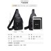 PU single shoulder chest bag, fashion versatile chest bag, casual headphone crossbody bag, men's trendy business chest bag PU single shoulder chest bag, fashion versatile chest bag, casual headphone crossbody bag, men's trendy business chest bag