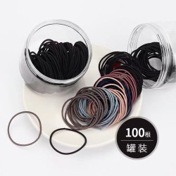 Thin hair loop, high elasticity, durable headband, hair tie, rubber band, female headband, black headband, 1 can, 100 pieces Thin hair loop, high elasticity, durable headband, hair tie, rubber band, female headband, black headband, 1 can, 100 pieces