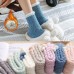 Coral fleece socks, postpartum sleep for children, autumn and winter, mid tube home with added fleece, thick confinement socks, plush floor socks