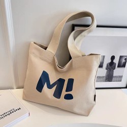 Custom Logo Canvas Bag, Blank Canvas Backpack, Large Capacity Travel Simple Letter Yoga Universal Single Shoulder Ins Handheld Student Book Bag for Men and Women Custom Logo Canvas Bag, Blank Canvas Backpack, Large Capacity Travel Simple Letter Yoga Universal Single Shoulder Ins Handheld Student Book Bag for Men and Women