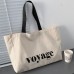 Custom Logo Canvas Bag, Blank Canvas Backpack, Large Capacity Travel Simple Letter Yoga Universal Single Shoulder Ins Handheld Student Book Bag for Men and Women