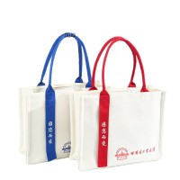 Customized Solid Color Canvas Tote Bag Large Capacity Cotton Bag Handbag for Art and Literature with Logo Printing Option
