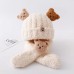 Baby Hat Autumn/Winter Plush Scarf Two Piece Set Baby Boy/Girl Little Bear Cute Warm Thick Preschool Hat