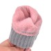Winter knitted cycling warm gloves, yarn jacquard leather label imitation cashmere touch screen gloves, jacquard playing mobile phone gloves